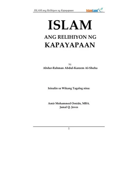 Islam ang relihiyon ng kapayapaan